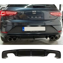 Hasakman Seat Leon Mk3.5 Custom Difüzör Parlaksiyah Sağ Sol Çift 2017-2020 Arka-Difizör-Bodykit-Ek-Karlık