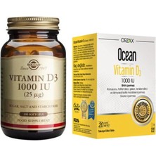 Solgar Vitamin D3 1000 Iu Sprey 20 ml + D3 Vitamini 1000 Iu 100 Kapsül