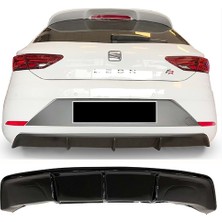 Hasakman Seat Leon Mk3.5 Custom Difüzör Parlak Siyah Çıkışsız 2017-2020 Arka-Difizör-Bodykit-Ek-Karlık