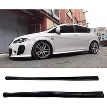 Hasakman Seat Leon Mk2 Yan Marşpiyel Seti Plastik 2 Adet Mat Siyah 2006 2007 2008 2009 2010 2011 2012 Karlık+Ek+Bodykit