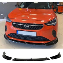 Hasakman Opel Corsa F 3 Parça Ön Lip Parlak Siyah Plastik Ön Ek Karlık Karlık+Bodykit+Ek