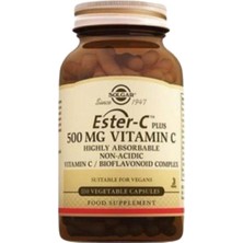 Solgar Ester-C Plus 500 Mg 100 Kapsül Yüksek Emilim Özelliği ile Vegan Besin Takviyesi