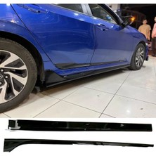 Hasakman Honda Civic Fc5 Typer Yan Marşpiyel Seti Plastik 2 Adet Mat Siyah 2016 2017 2018 2019 2020 2021 Karlık+Ek+Bodykit