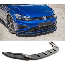 Hasakman Vw Golf 7.5 R Line Tampon Ön Lip Parlak Siyah Plastik Ön Ek Karlık 2017 2018 2019 2020 2021 Karlık+Bodykit+Ek