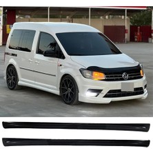 Hasakman Vw Caddy R Yan Marşpiyel Seti Plastik 2 Adet Mat Siyah 2010-2020 Karlık+Ek+Bodykit