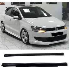 Hasakman Vw Polo Mk5 Aero Yan Marşpiyel Seti Plastik 2 Adet Mat Siyah 2009-2017 Karlık+Ek+Bodykit