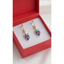 Çekirdek Jewelry 925 Ayar Gümüş Mortaşli Kalplı Çilek Kolye