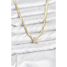 Callerrons Accessories Gold Renk Pirinç Yıldız Zirkon Taşlı Kadın Kolye - EBJ251219W38821