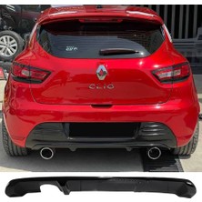 Hasakman Renault Clio 4 Düz Difüzör Parlak Siyah Plastik 2012-2020 Arka-Difizör-Bodykit-Ek-Karlık