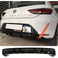 Hasakman Seat Leon Mk3 Fr Difüzör Parlak Siyah Plastik Çıkışsız 2012-2016 Arka-Difizör-Bodykit-Ek-Karlık