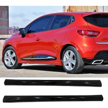 Hasakman Renault Clio 4 R Yan Marşpiyel Seti Plastik 2 Adet Mat Siyah 2012-2019 Karlık+Ek+Bodykit