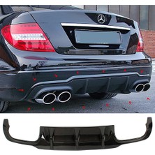 Hasakman Mercedes W204 C63 Amg Difüzör Parlak Siyah Plastik 2011 2012 2013 2014 Arka-Difizör-Bodykit-Ek