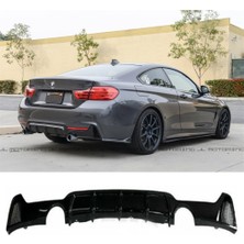 Hasakman Bmw F36 Difüzör Parlak Siyah Plastik Sağ Sol Tek Çıkışlı 2013-2020 4 Serisi Arka-Difizör-Bodykit-Ek