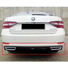 Hasakman Skoda Superb Difüzör Parlak Siyah Plastik 2015 2016 2017 2018 2019 Arka-Difizör-Bodykit-Ek-Karlık
