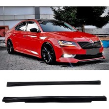Hasakman Skoda Superb Aero Yan Marşpiyel Seti Plastik 2 Adet Mat Siyah 2015 2016 2017 2018 2019 Karlık+Ek+Bodykit