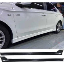 Hasakman Peugeot 301 Yan Marşpiyel Seti Plastik 2 Adet Mat Siyah 2012 ve Üzeri Karlık+Ek+Bodykit