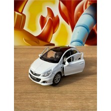 Scntoys Opel Corsa Diecast Model Araba Beyaz Açılan Kapılar Çekbırak Oyuncak Model Araba