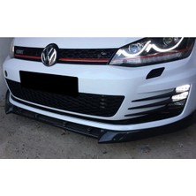 Hasakman Vw Golf 7 R-Line Boynuzlu Ön Lip Parlak Siyah Plastik Ön Ek Karlık Karlık+Bodykit+Ek