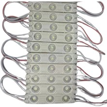 Powerr Led Aydınlatma 12 Volt 1.2 Watt 3 Lensli Beyaz 2835 Smd LED Modül IP65 10 Adet Modül