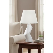 Limon 3D Desing Dekoratif Modern Abajur – Kumaş Başlık – Dokulu Heykel Gövde