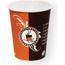 Alacam Ambalaj 50 Adet Karton Bardak, Baskili Sizdirmaz Dayanikli Sicak ve Soguk Kahve Bardak (7 Oz - 200 Ml)