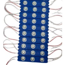 Powerr Led Aydınlatma 12 Volt 1.2 Watt 3 Lensli Mavi 2835 Smd LED Modül IP65 10 Adet Modül