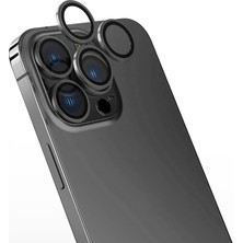 Alpsa Teknoloji iPhone 15 Pro Uyumlu Alps Cl-13 Kamera Lens Koruyucu-Koyu Gri