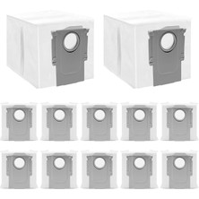 Wishora Store Roborock Saros 10R/Q Revo/qrevo Maxv/qrevo Master/qrevo Slim/qrevo Pro/qrevo S/qrevo Curve/qrevo Curv Için 12 Adet Toz Torbası, Roborock Için Yedek Parça Elektrikli Süpürge Torbası