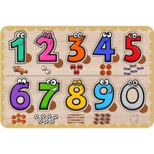 Wishora Store Sayılar, Sayı Bul Tak Alt Kısım Baskılı Çocuklar Için Ahşap Puzzle