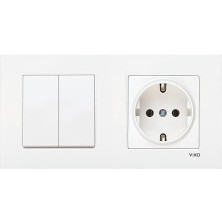 Wishora Store Karre Beyaz 2'li Set Komütatör ve Topraklı Priz Set