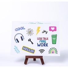 Wishora Store Renkli Notebook Sticker Seti, Work, A5 2 Sayfa