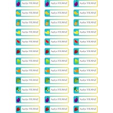 Wishora Store Isimli Okul Etiketi Defter Kitap Kalem Sticker (5x1.5 Cm) 100 Adet (Meyve)