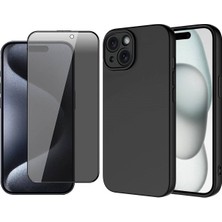 Vendas Apple iPhone 15 Kılıf Zore Mara Lansman Kapak + Hayalet Temperli Cam Ekran Koruyucu