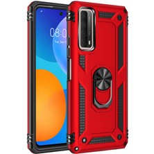 Alpsa Teknoloji Huawei P Smart 2021 Kılıf Alps Vega Kapak-Kırmızı