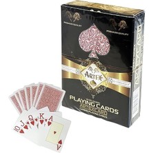 Wishora Store Jumbo Boy Plastik Poker Oyun Kağıdı (Casino Playing Cards) (Kırmızı)