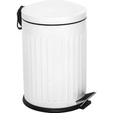 Wishora Store 5-12- 16 Lt Vintage Serisi Amortisör Kapaklı Çöp Kovası (Banyo - Mutfak - Tuvalet - Balkon) (Beyaz, 5 Litre)