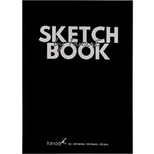 Wishora Store Sketch Book Sert Kapak Eskiz Defteri 80GR A5 96 Yaprak - Siyah