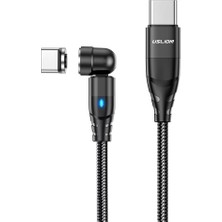 Wishora Store Uslion 100W 5A Usb-C Usb-C Manyetik Mıknatıslı Hızlı Şarj ve Data Kablosu 1 Metre