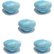 Wishora Store 5 Adet Porselen Mavi Taş Düğme Tek Vidalı Mobilya Dolap Kulp