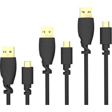 Wishora Store – Mikro USB Kablosu – 3x 1,5m (Usb 2.0, Şarj, Veri Kablosu, Siyah)