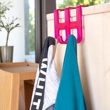 Wishora Store Şekilli Kapı Arkası Askı, 3 Kancalı Askı, 8x8.5 Cm, Karışık Renkler