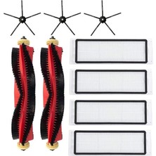 Wishora Store Xiaomi Roborock S5 Max S6 Pure S6 Maxv Rulo Fırçalar Için 9'lu Paket Yedek Hepa Filtre Paspas Bezi Aksesuarı (Beyaz)