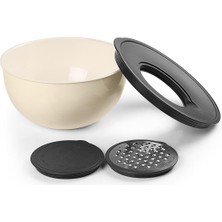 Wishora Store Rendeli Karıştırma ve Saklama Kabı Büyük Boy Vakum Kapaklı Vichys Beyaz