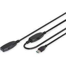 Wishora Store Aktif USB 3.0 Uzatma Kablosu - 10 M - 5 Gbps Aktarım Hızı - Tak ve Çalıştır - Hotswap - LED Fonksiyon Göstergesi - Siyah