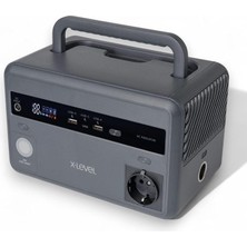 Wishora Store 93600MAH Taşınabilir Güç Istasyonu, 299WH, 300W Saf Sinüs, Lifepo4, 5 Çıkış Portu, LED Lamba, Güneş Paneliyle Şarj Desteği, Karavan, Elektrik Kesintisi, Acil Durum Güç Kaynağı, XPS1001, Gri