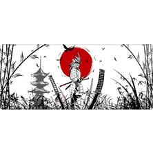 Wishora Store Gaming Mouse Pad 70X30 Samurai Mouse Pad Xl Büyük Dikişli Oyuncu Mouse Pad Speed Mousepad (Samurai, 70X30 Cm)