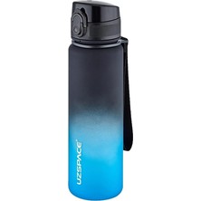 Wishora Store 500ML Soft Touch Çift Renk Motivasyon Tritan Su Matarası (Siyah-Mavi)