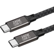 Alpsa Teknoloji Siyah QG02 Type-C To Type-C Pd3.1 Data Kablosu 240W 480MBPS 1.5 Metre