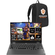 Wishora Store Loq R7 7435HS 24GB 512GB SSD RTX4050/6GB 105W 144Hz Fhd 15.6" Fdos Gaming Laptop & Per4 Çanta