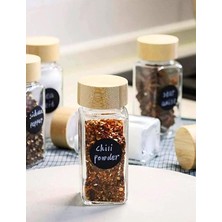 Wishora Store 2'li Cam Tuzluk ve Karabiberlik Seti Bambu Kapaklı Şık Baharatlık Takımı